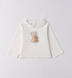 Completo bimba turchese con orsetto e shorts