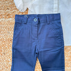 COMPLETO CAMICIA MISTO-LINO E PANTALONE BLU ELEGANTE