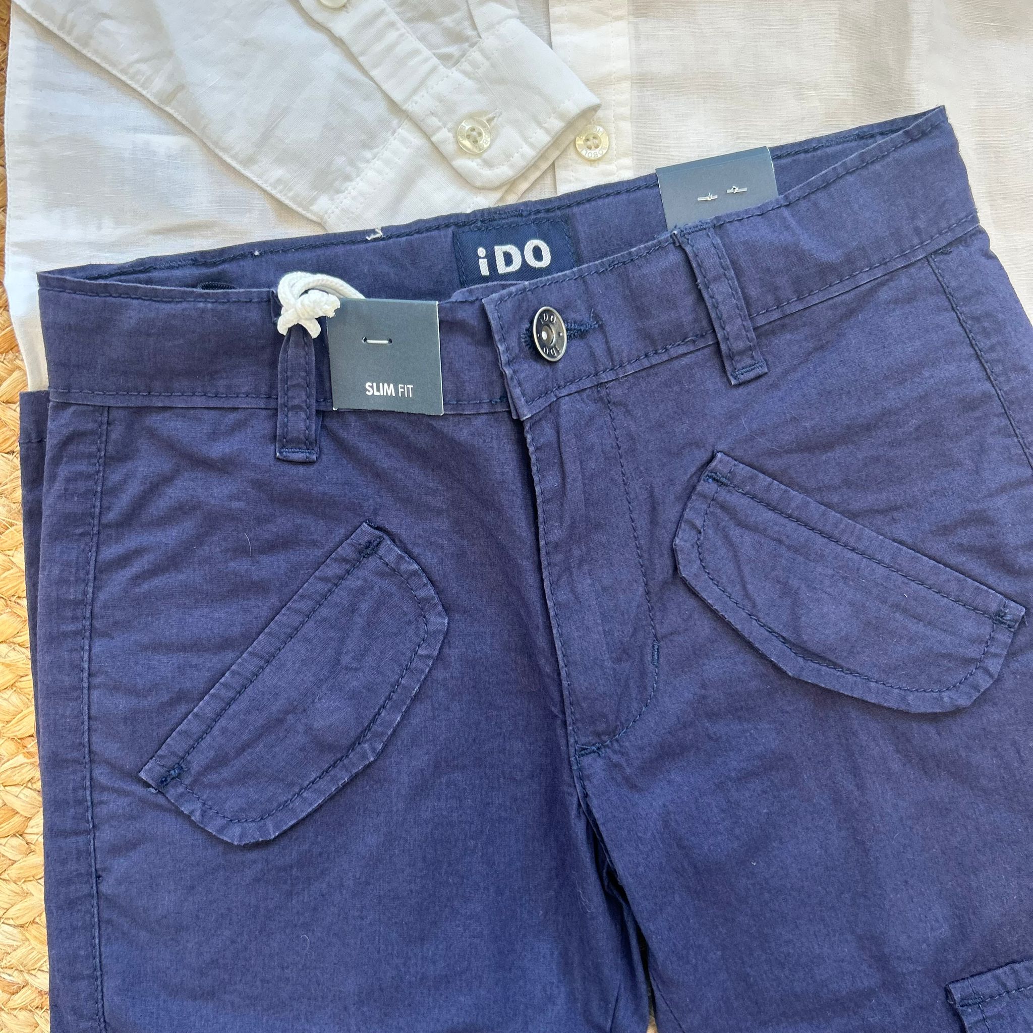 COMPLETO ESTIVO CAMICIA E PANTALONE CARGO BLU