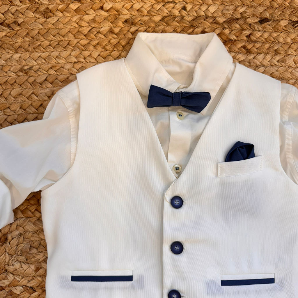 COMPLETO BIANCO E BLU PICCOLO GENTLEMAN