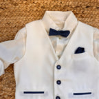 COMPLETO BIANCO E BLU PICCOLO GENTLEMAN