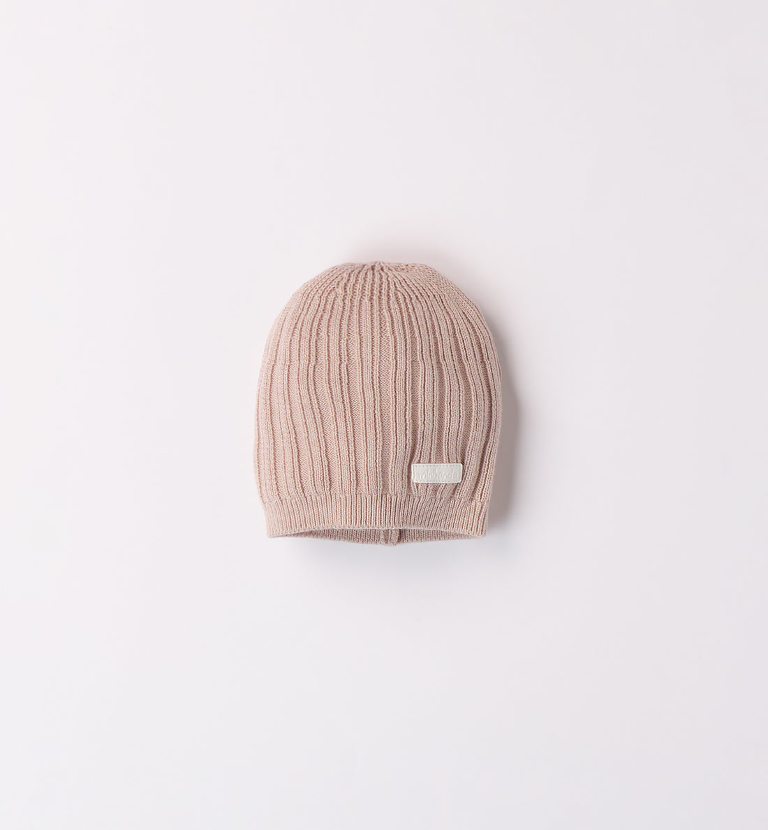 Cappellino neonato/a in lana-cotone beige e panna