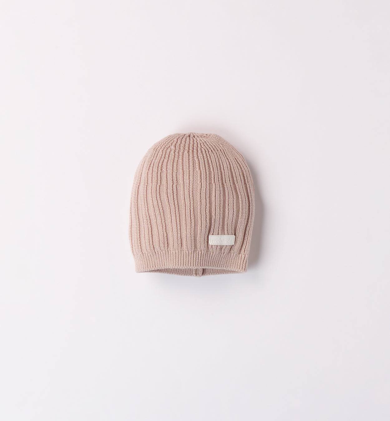 Cappellino neonato/a in lana-cotone beige e panna