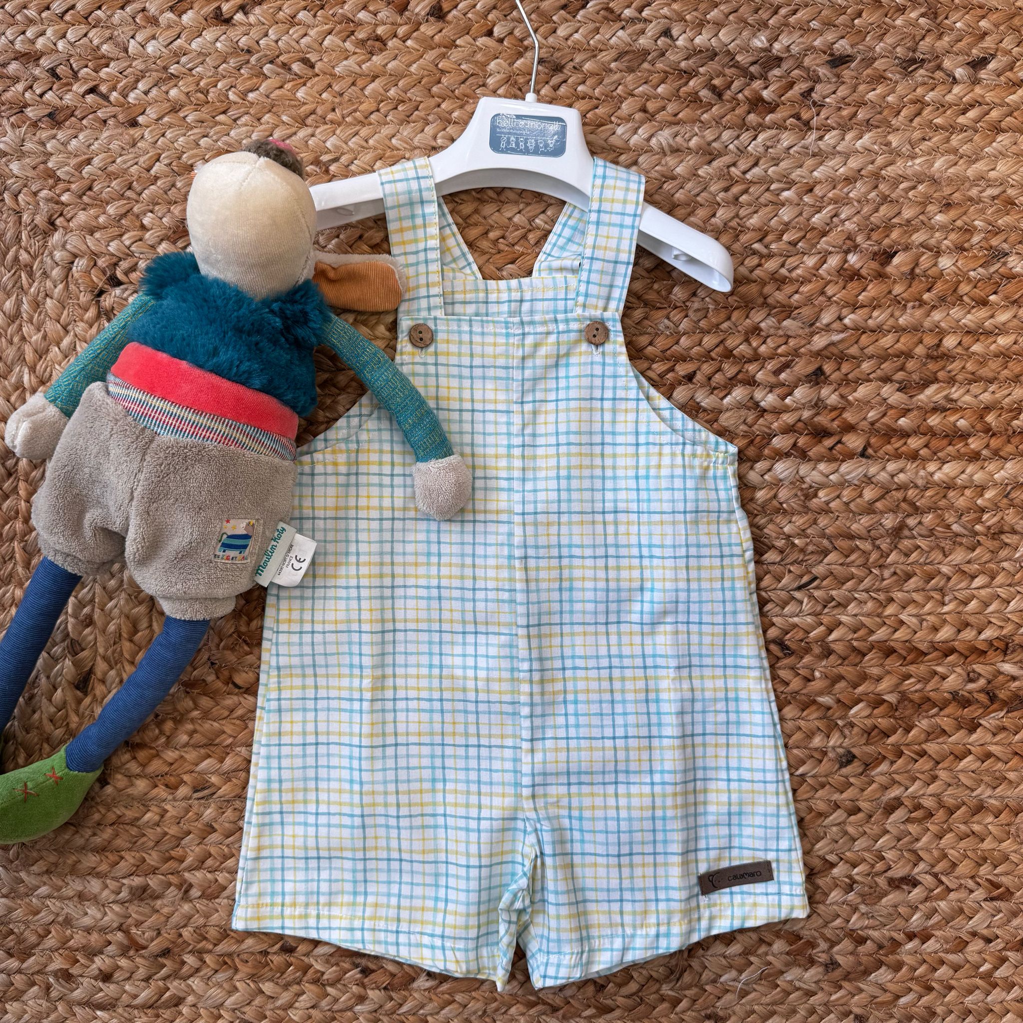 SALOPETTE IN TESSUTO A QUADRI BAMBINO