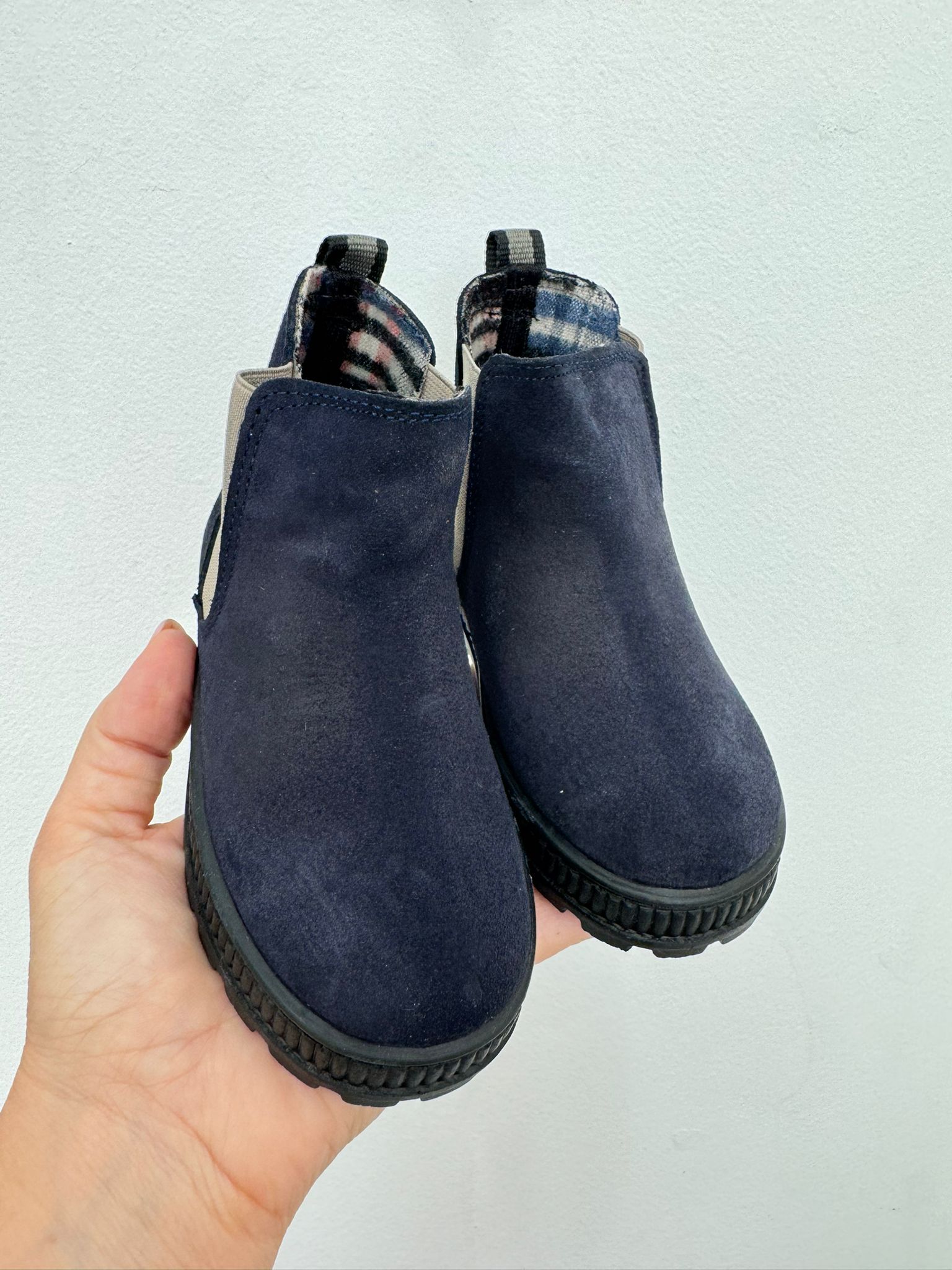 Stivaletti in camoscio blu