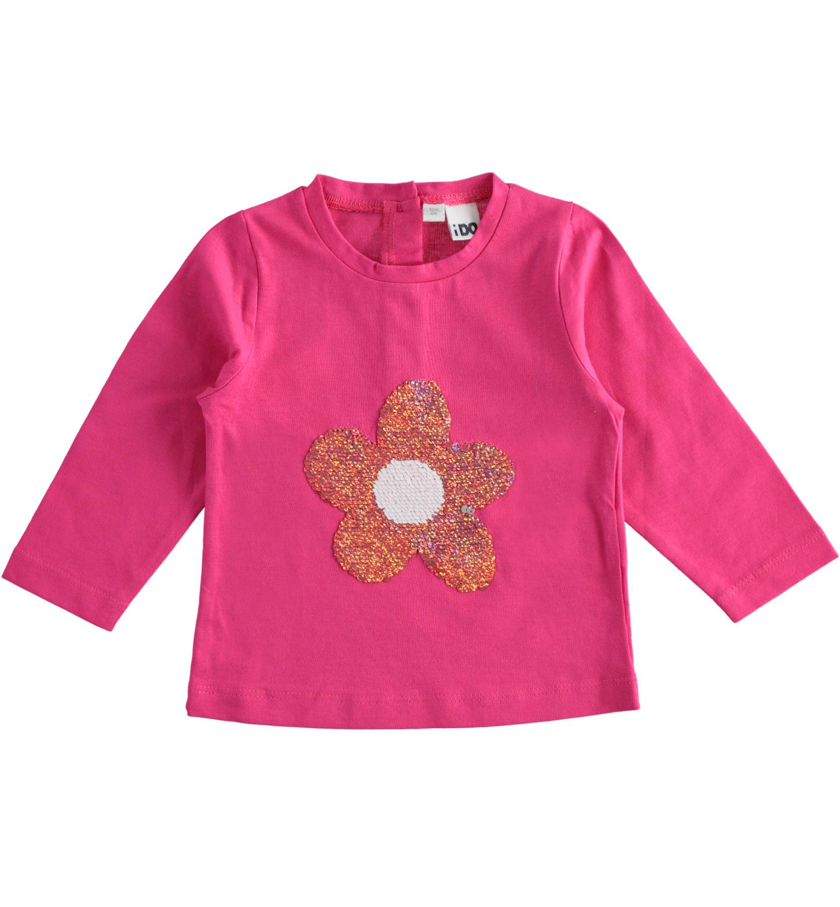 Maglia bimba con fiore glitter