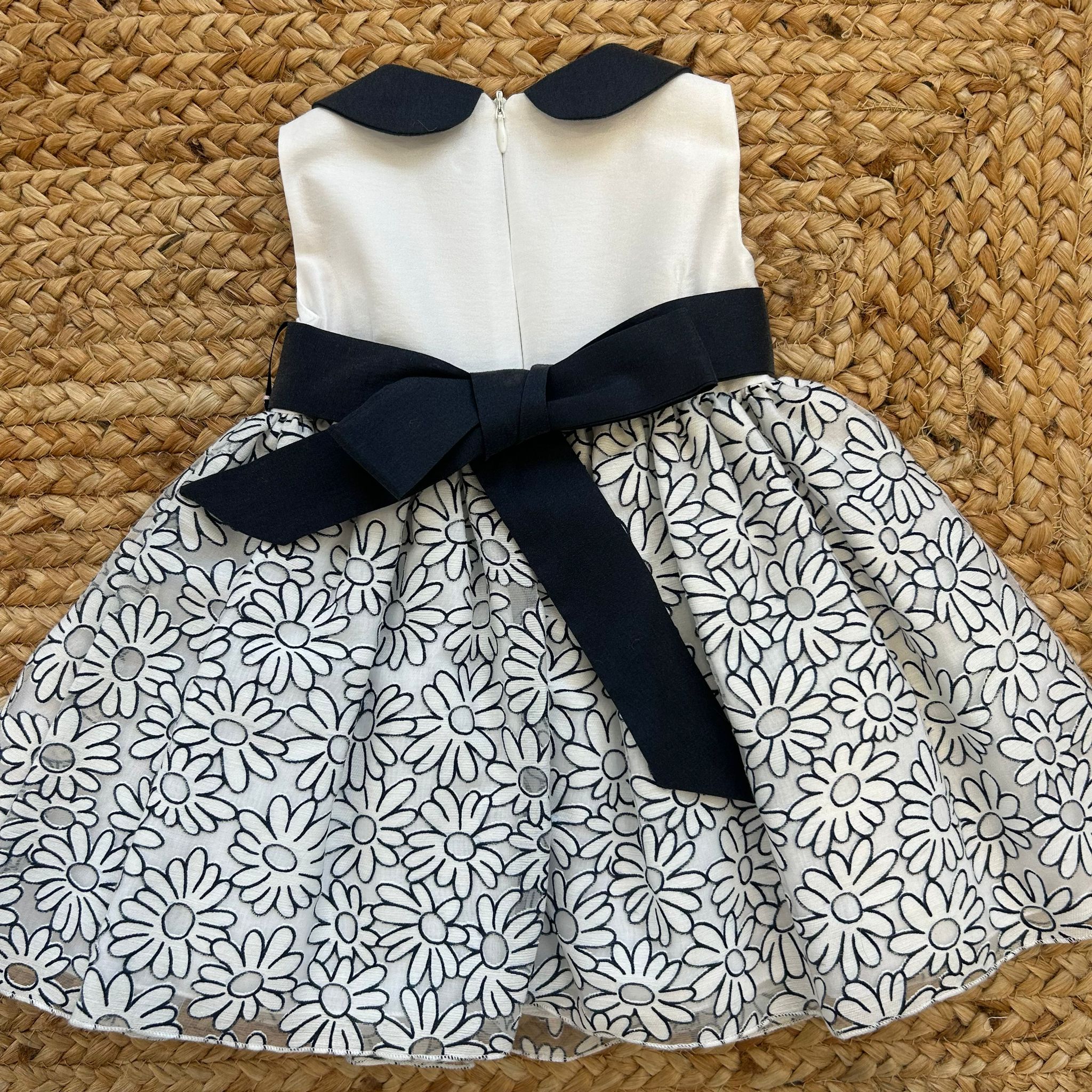 ABITO MARGHERITE BIANCO E BLU