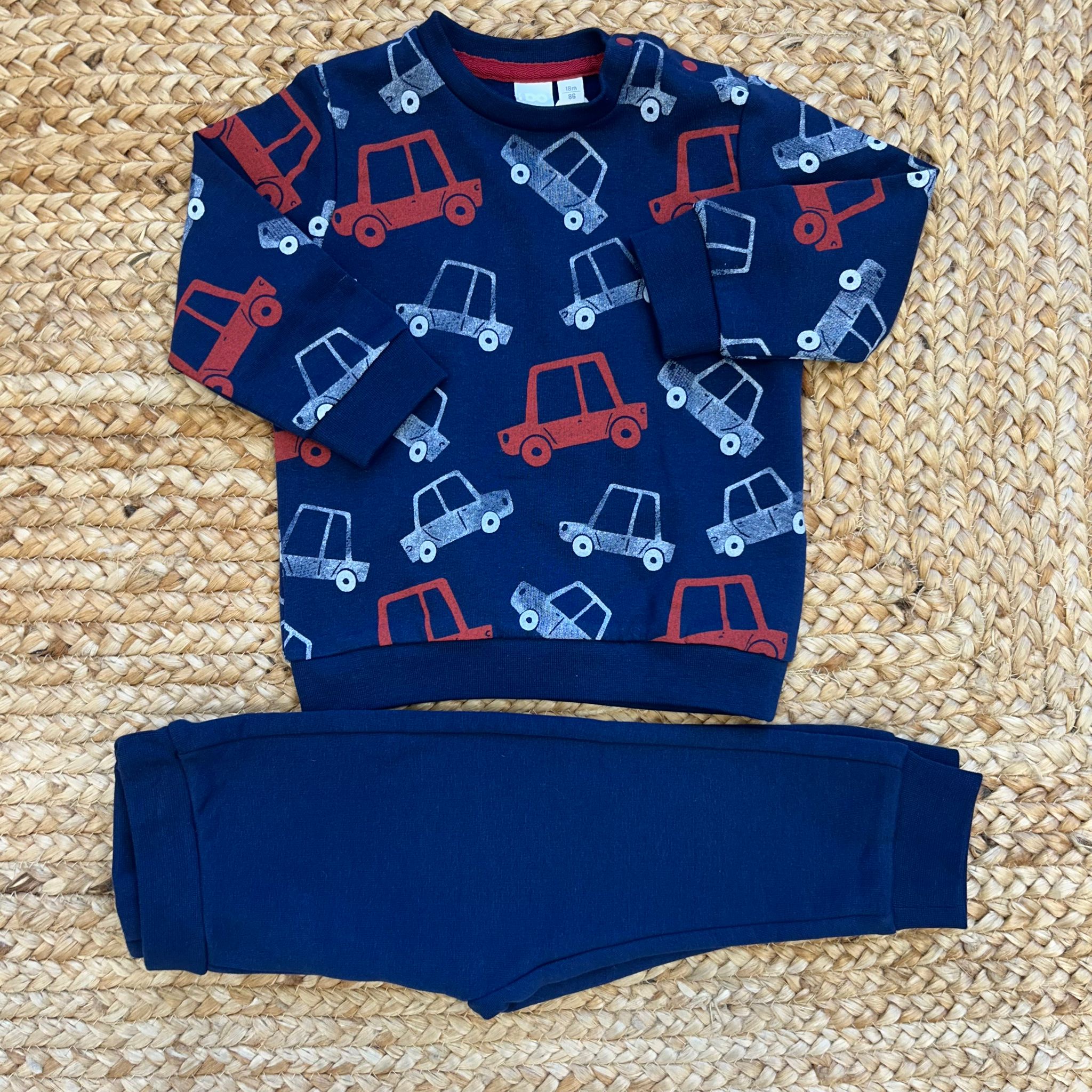 Tuta bimbo blu con fantasia macchinine