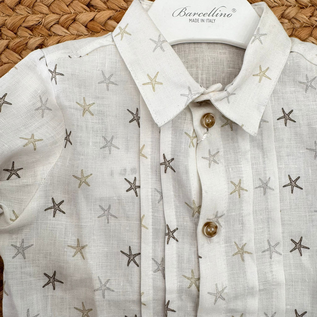 CAMICIA STELLE MARINE IN LINO