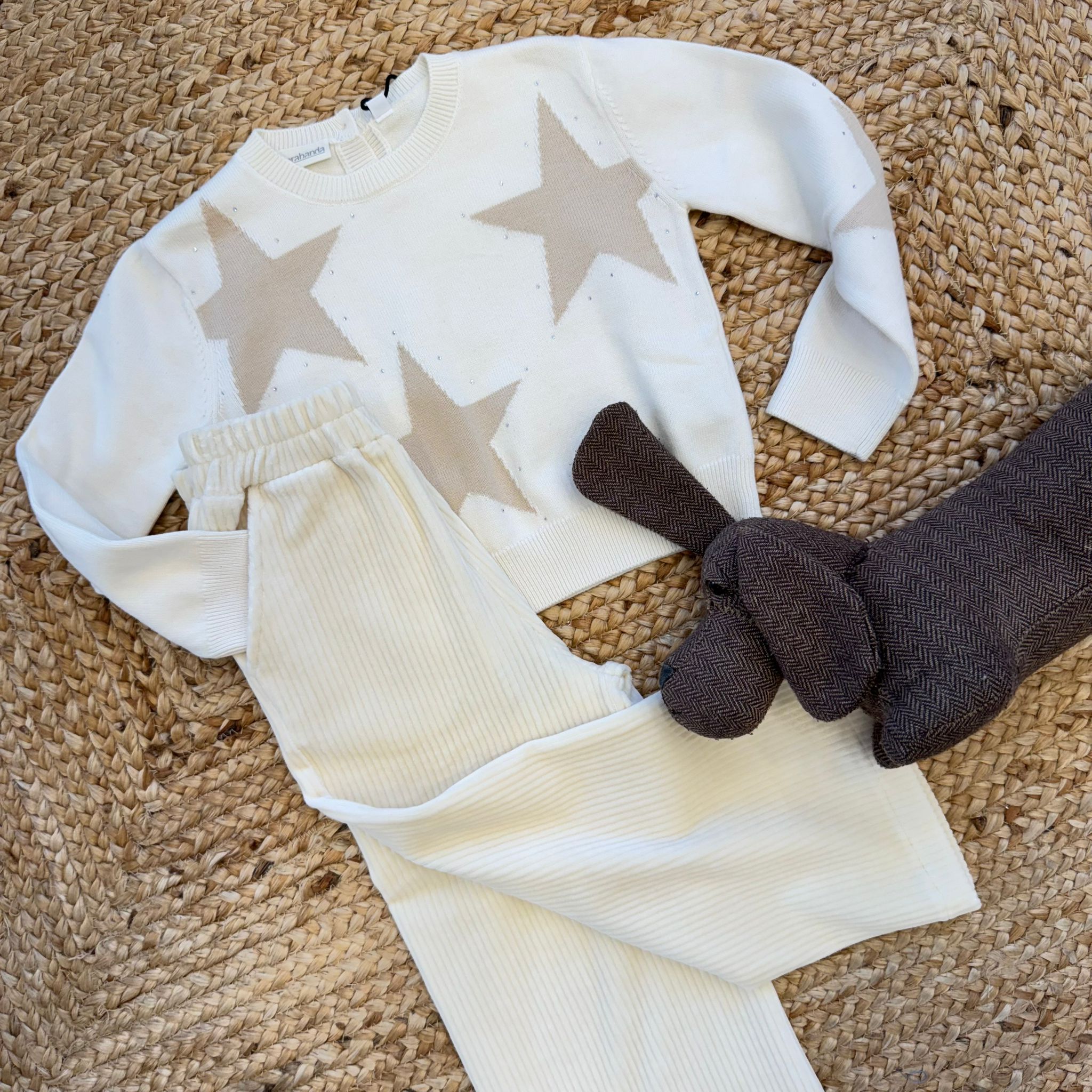 Completo bimba maglia stelle e pantaloni velluto