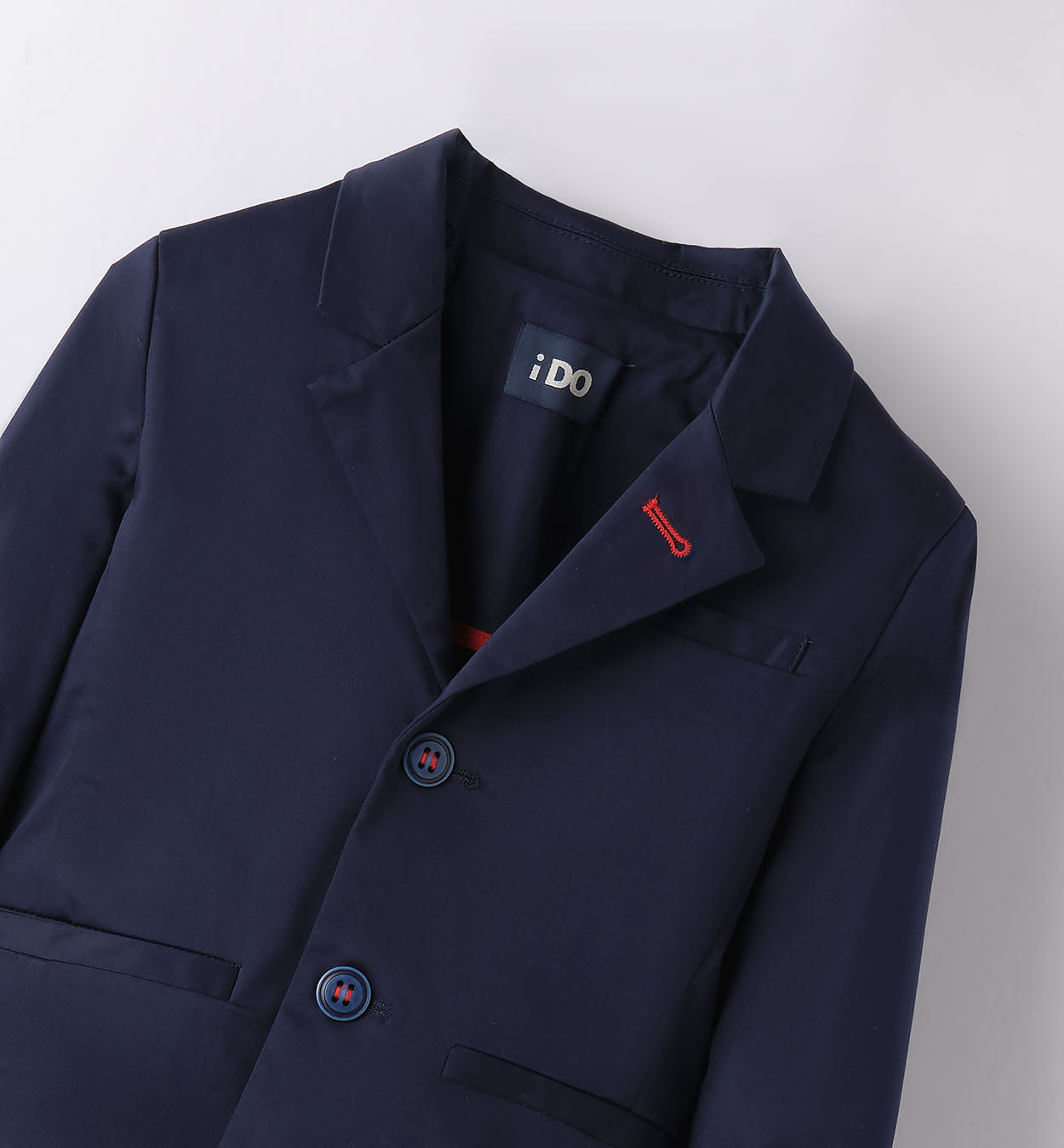 COMPLETO BAMBINO BLU NAVY CON DETTAGLI ROSSI