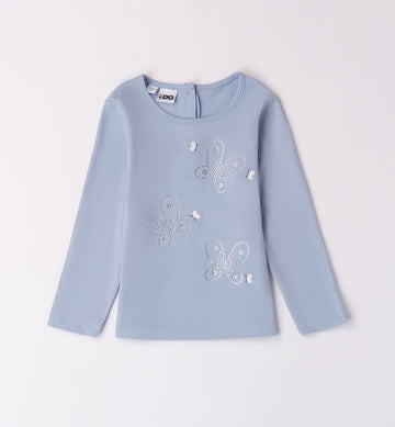 Maglia bimba lavanda con farfalline