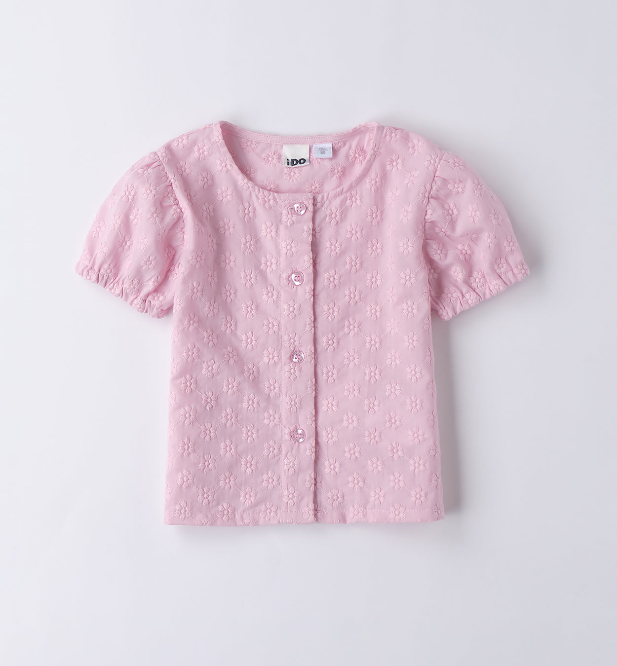 COMPLETO BIMBA CAMICETTA ROSA RICAMATA E JEANS CON CINTURA LUREX