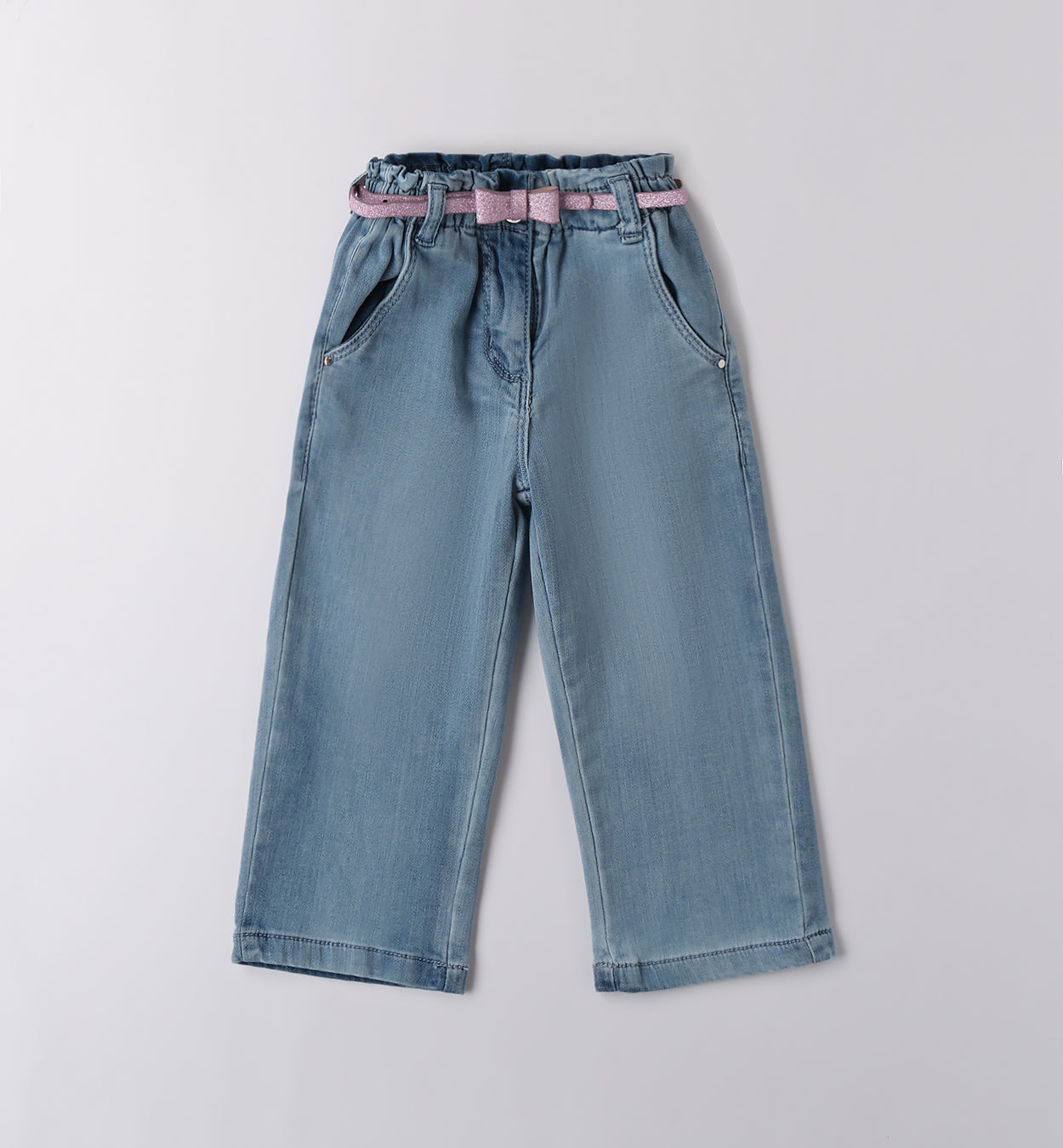Jeans bimba con cintura glitter