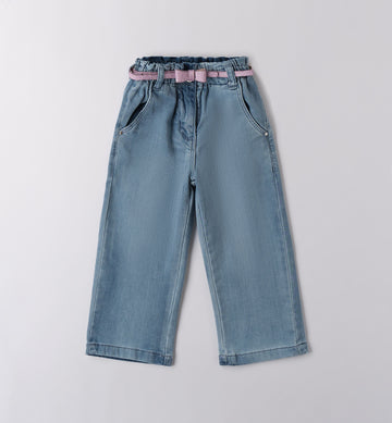 Jeans bimba con cintura glitter