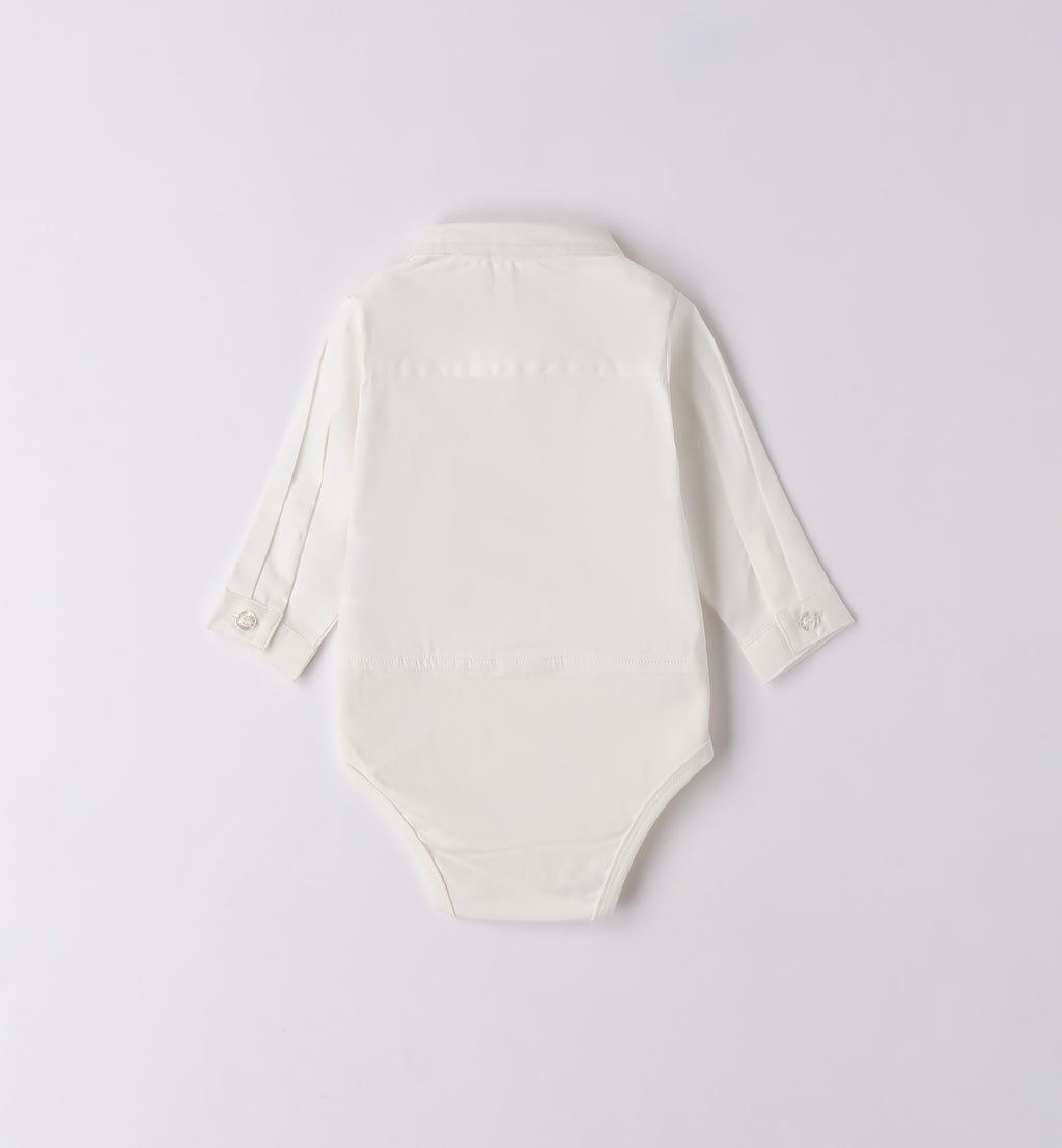 Completo elegante bambino gilet blu e camicia bianca