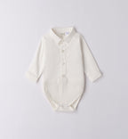 Completo elegante bambino gilet blu e camicia bianca