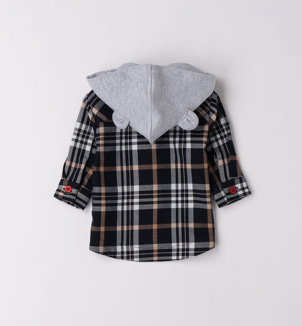 Completo bambino camicia a quadri e pantalone beige