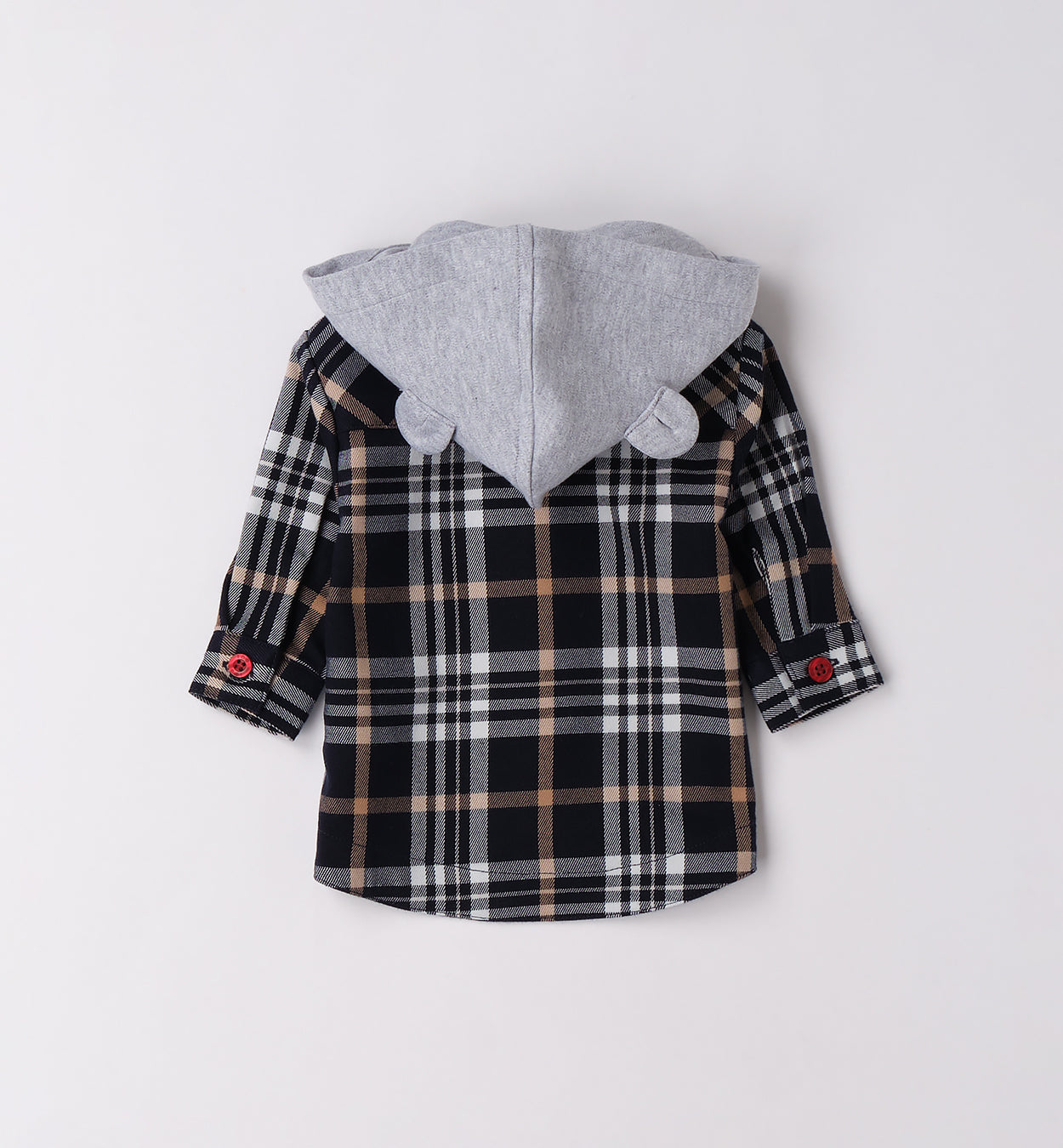 Completo bambino camicia a quadri e pantalone beige