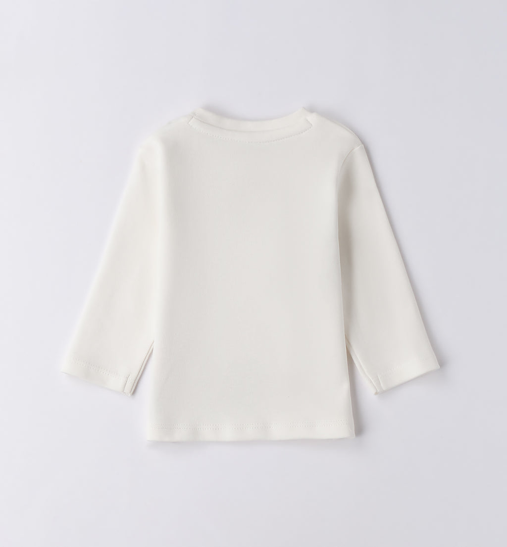 Completo bambino maglia panna e velluto beige