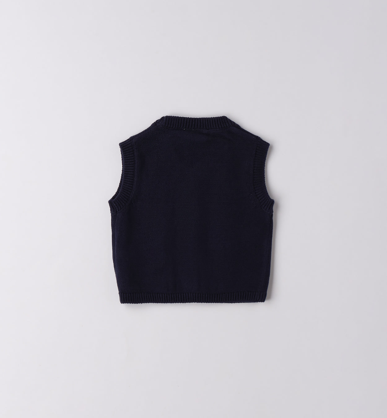 Completo elegante bambino gilet blu e camicia bianca
