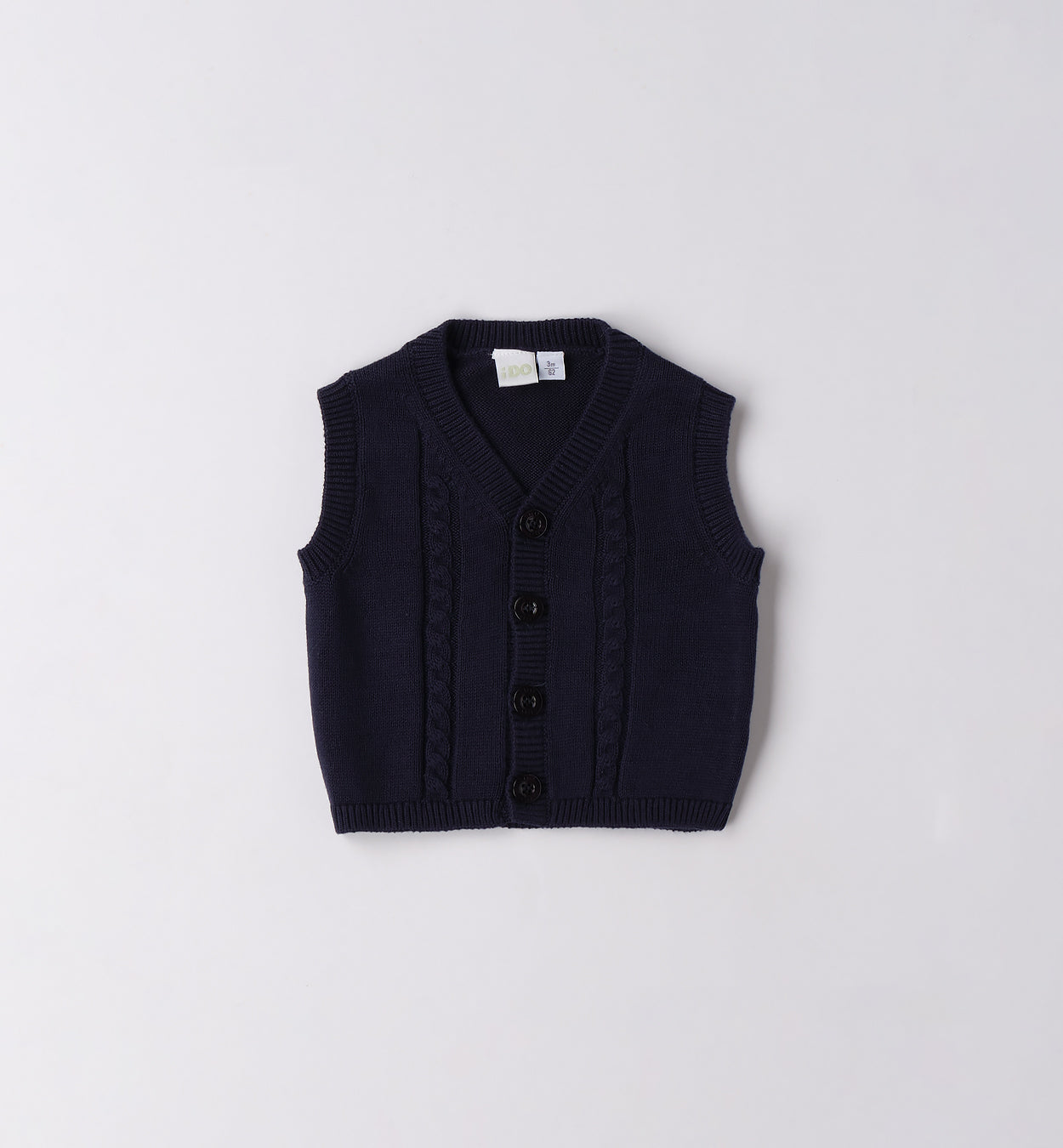 Completo elegante bambino gilet blu e camicia bianca