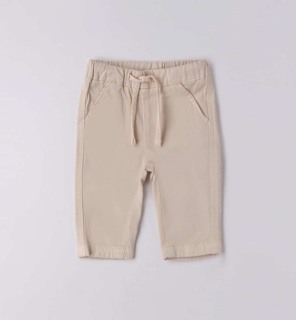 Completo bambino camicia a quadri e pantalone beige