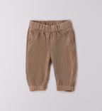 Completo bambino maglia panna e velluto beige