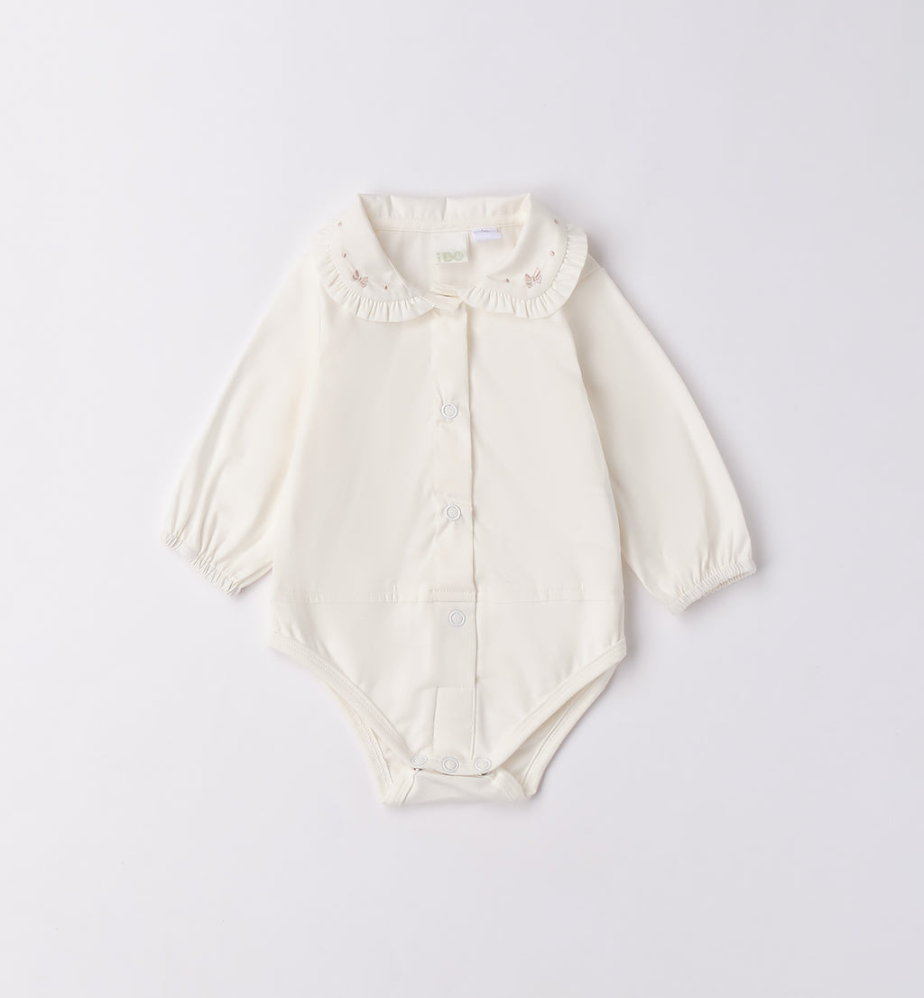 Completo bimba denim con camicia bianca