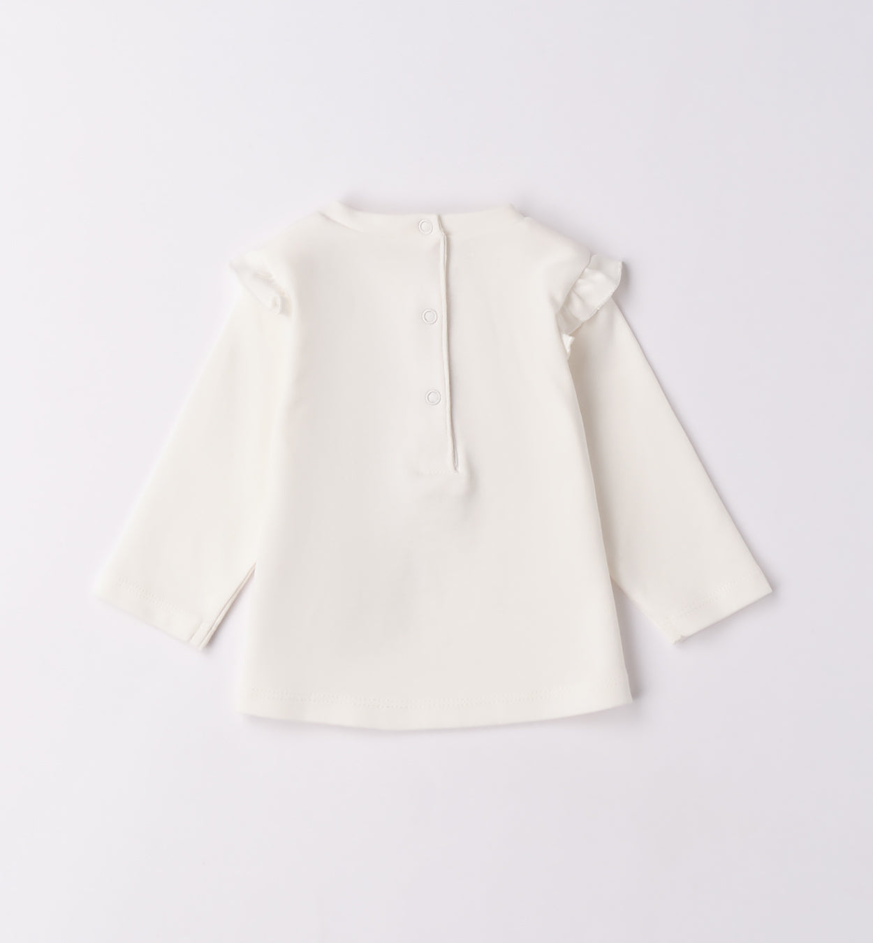 Completo bimba rosa con cardigan e pantaloni beige