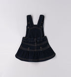 Completo bimba denim con camicia bianca
