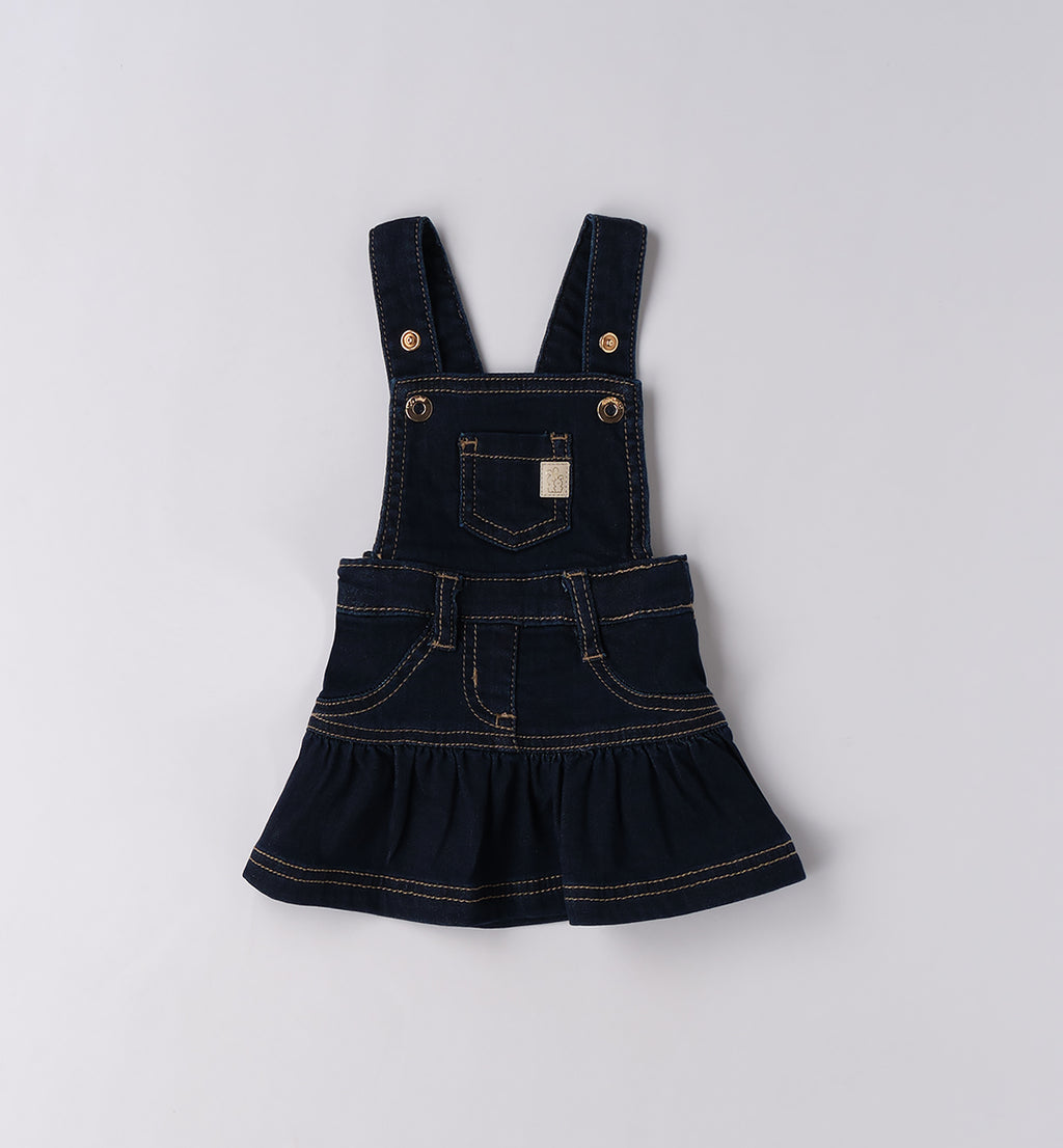 Completo bimba denim con camicia bianca