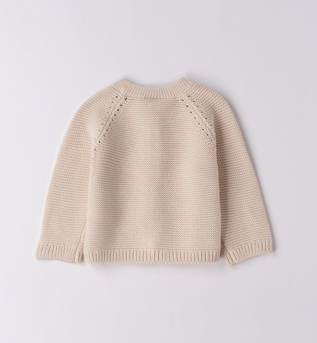 Completo bimba caldo cotone panna e azzurro con fiocco