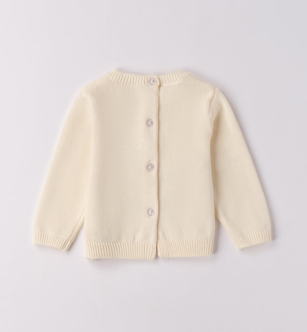 Completo bimba beige con maglia coniglietti e pantaloni