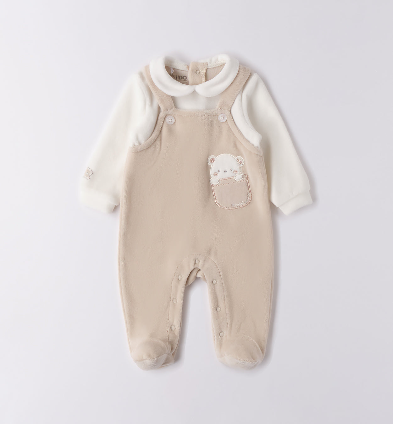 Tutina beige orsetto ciniglia