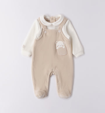 Tutina beige orsetto ciniglia