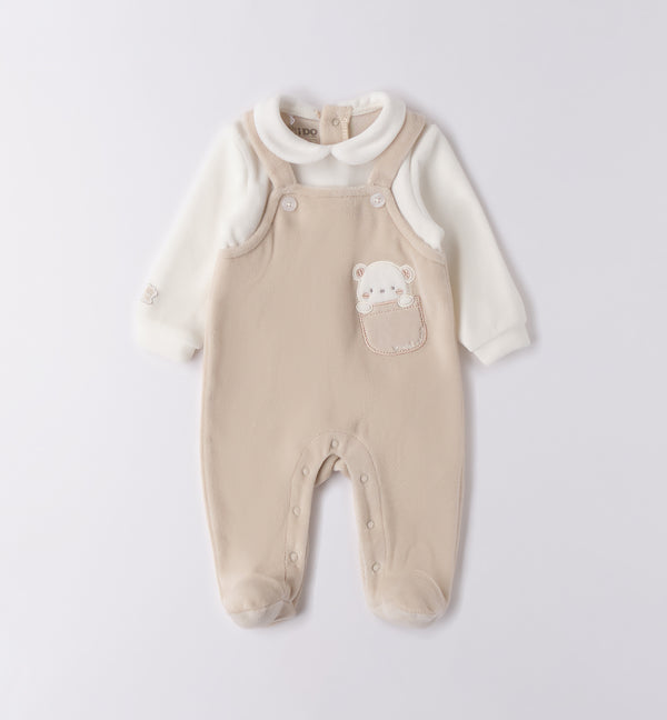 Tutina beige orsetto ciniglia