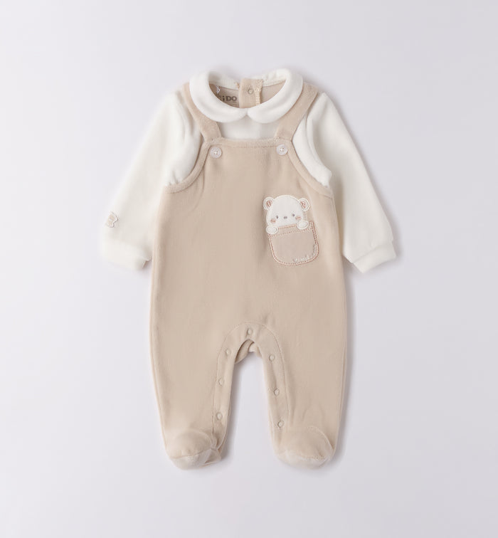 Tutina beige orsetto ciniglia