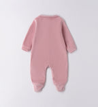 Tutina ciniglia rosa con ricami cupcake