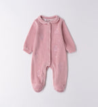 Tutina ciniglia rosa con ricami cupcake