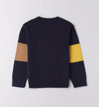 Completo bambino caldo cotone blu e cammello