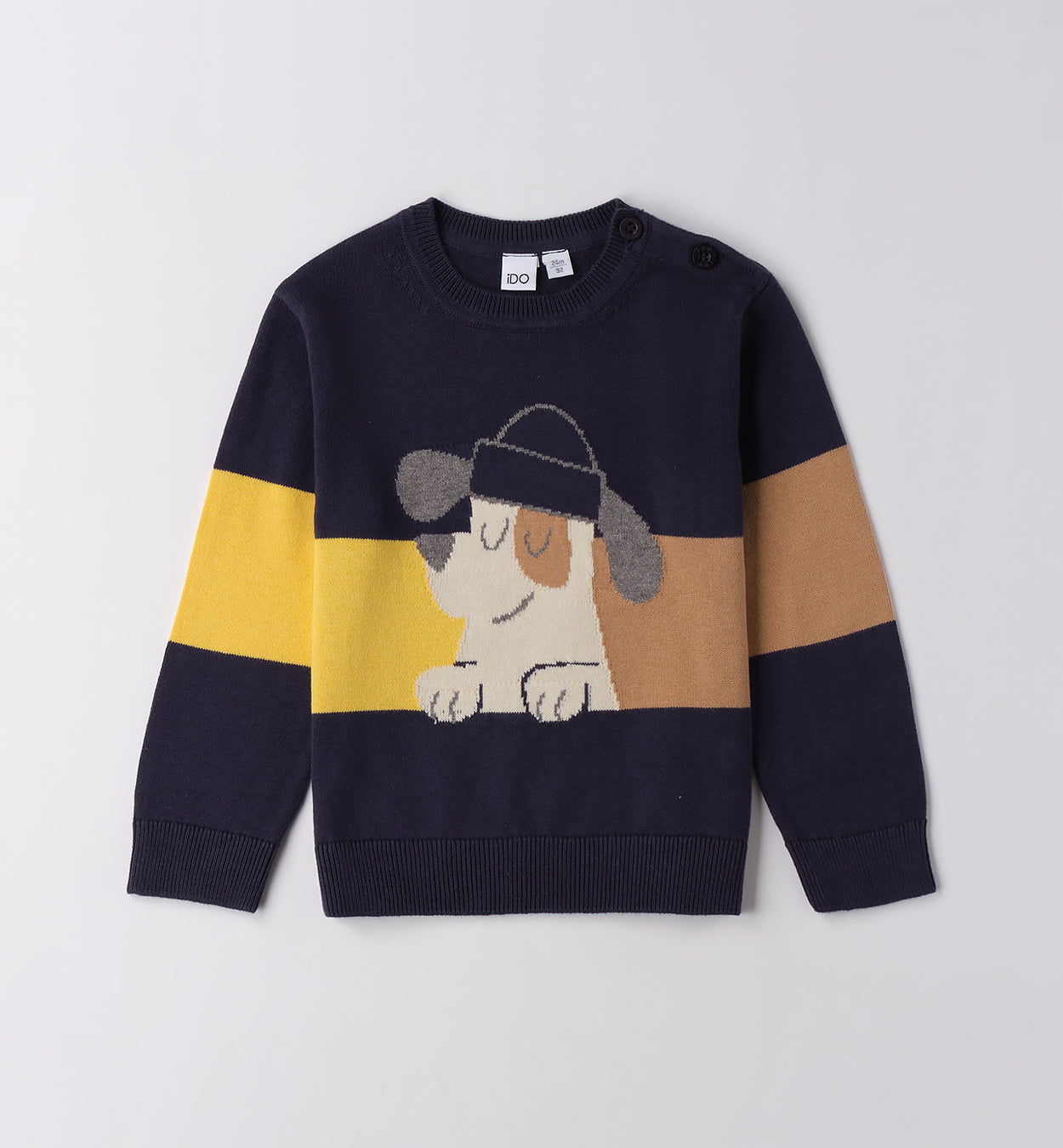 Completo bambino caldo cotone blu e cammello