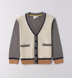 Completo bambino caldo cotone cardigan panna e grigio