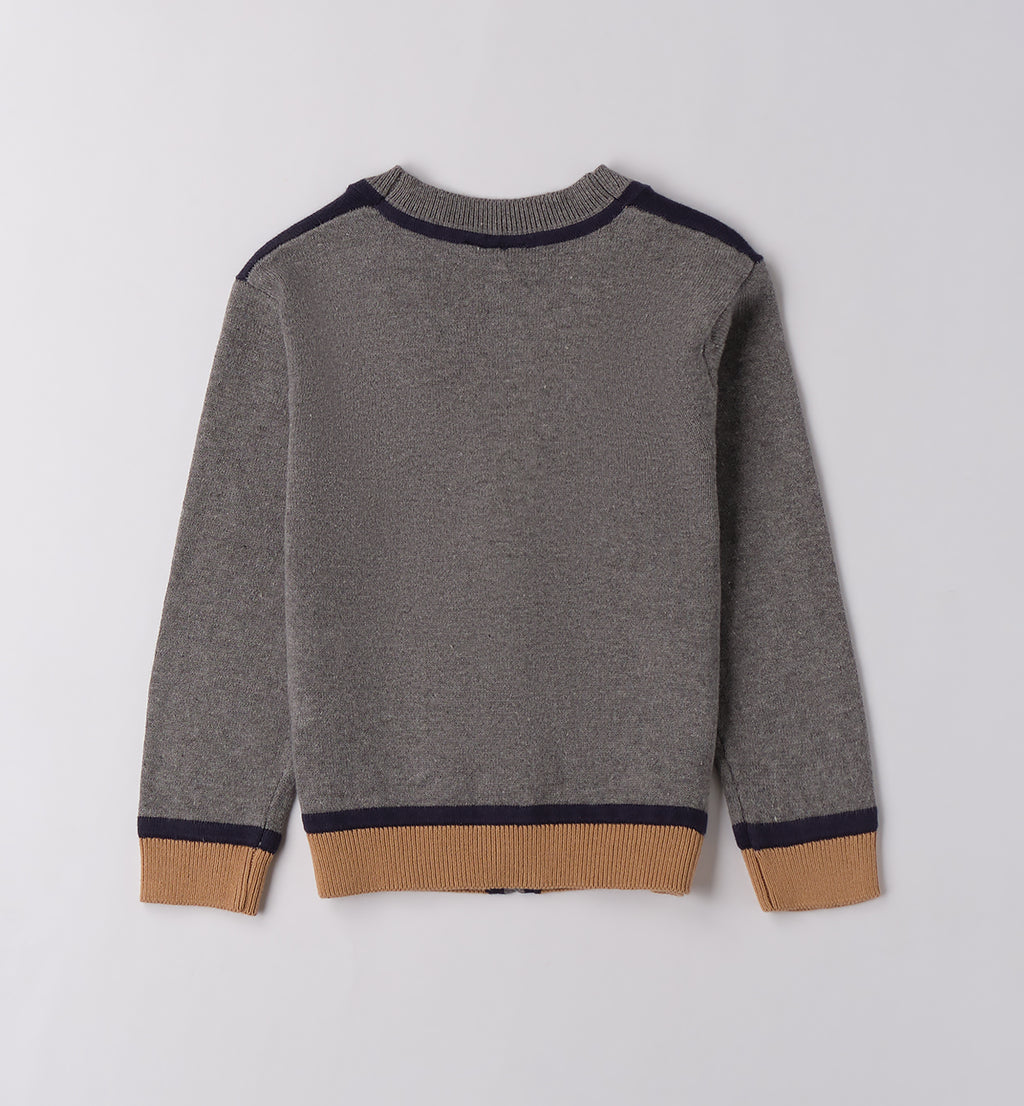Completo bambino caldo cotone blu e grigio
