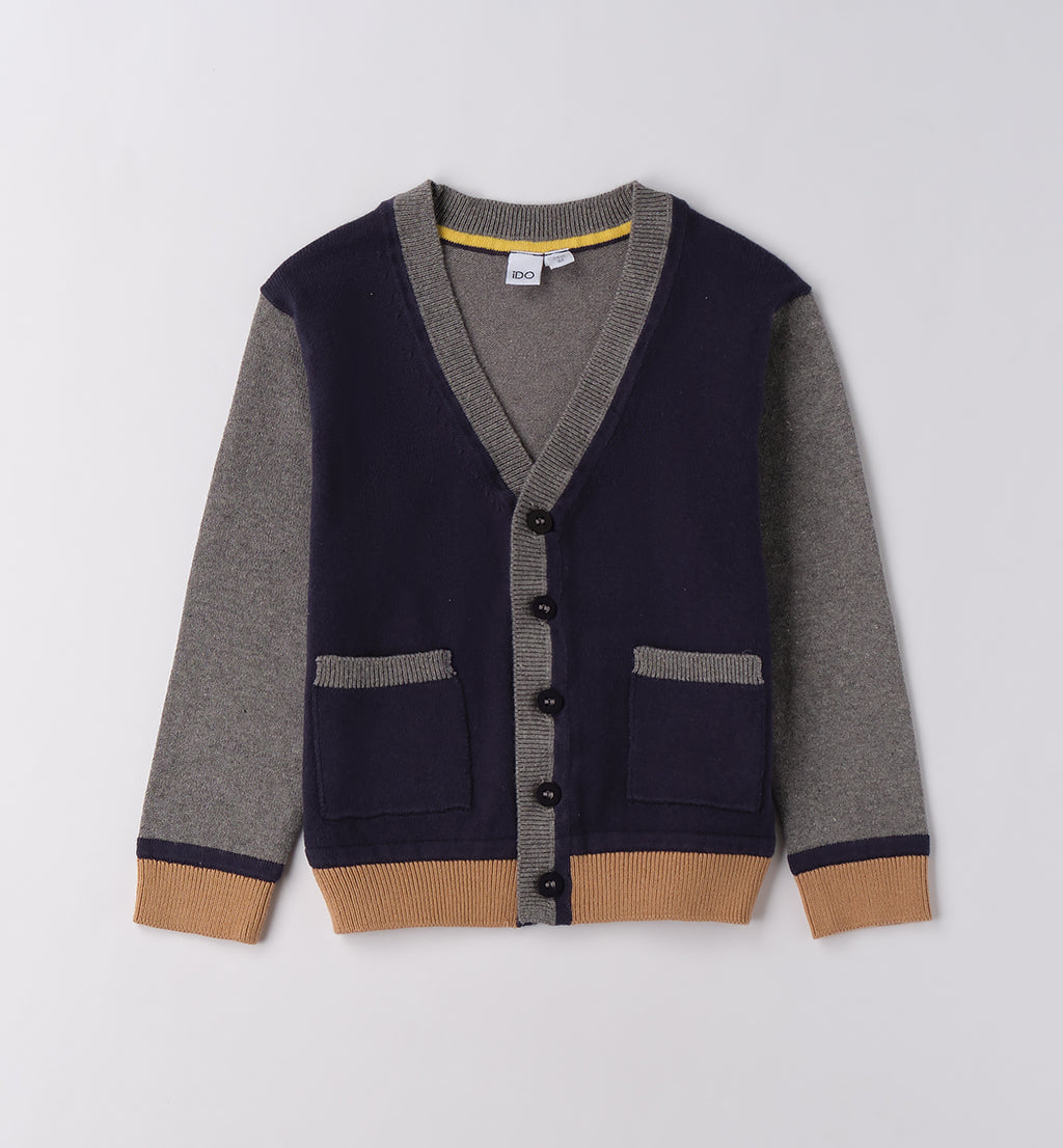 Completo bambino caldo cotone blu e grigio