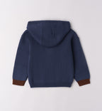 Completo bambino felpa blu e pantaloni cammello