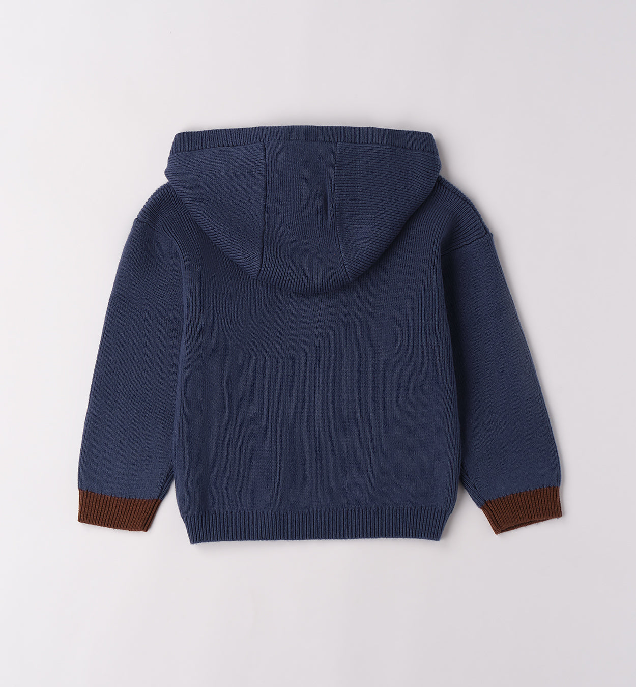 Completo bambino felpa blu e pantaloni cammello