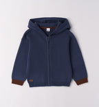 Completo bambino felpa blu e pantaloni cammello