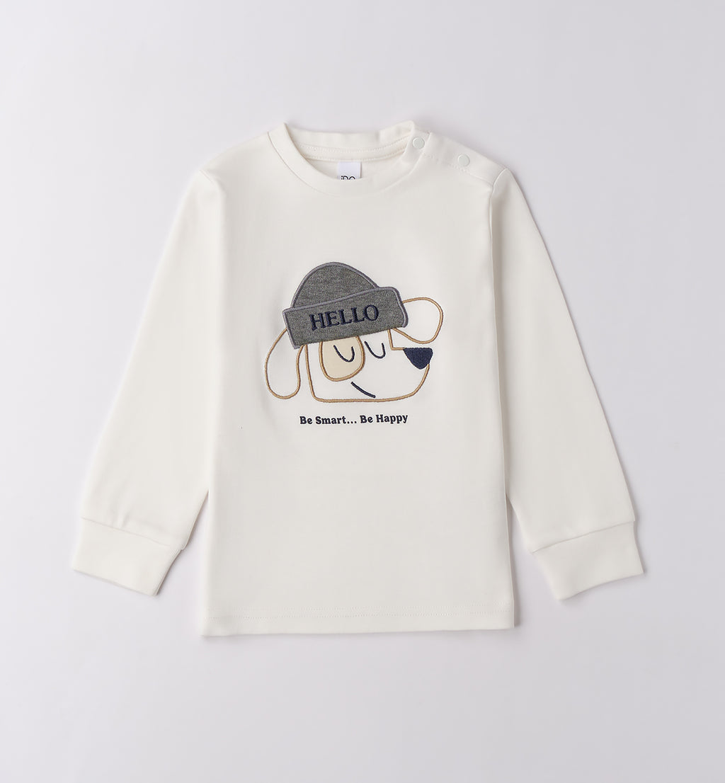Completo bambino caldo cotone cardigan panna e grigio