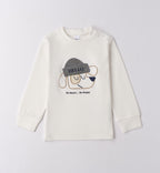 Completo bambino caldo cotone cardigan panna e grigio